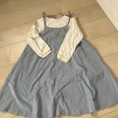 après les cours 水色重ね着風ワンピース 120