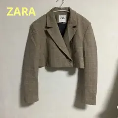 ZARA チェック柄 クロップドジャケット　アウター