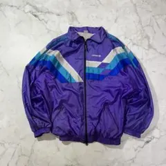 80s adidas アディダス マルチカラーナイロンジャケット 刺繍ロゴ