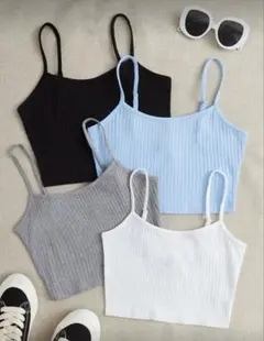 4枚セット　リブ編みキャミソール