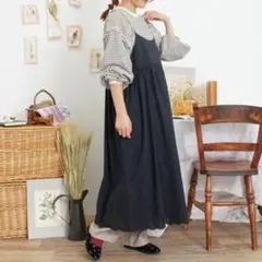 セール！Samansa Mos2 裾刺繍キャミワンピース　綿麻　サマンサモスモス