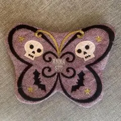 アナスイ　ポケットティッシュケース　紫　チョウ　どくろ　ANNA SUI