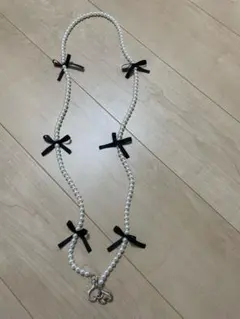 WEGO スマホショルダーストラップ パール　リボン