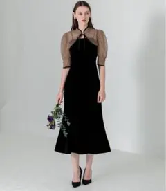 【LEJA】花柄ボレロマーメイドワンピースセットアップロングワンピースドレス