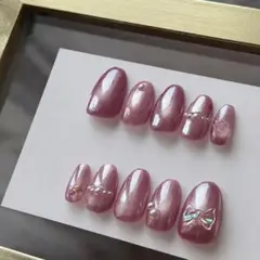 現品 ネイルチップ #L78 うるちゅる マグネット キルティング リボン