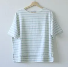 サンスーシ ボーダー柄 半袖Tシャツ ミント×ホワイト