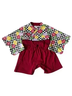 ベビー袴 ロンパース80cm 着物 お食い初め 祝い着