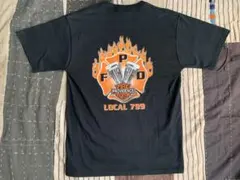 00s バイカー vtg tシャツ フレイム ハーレー サンダー harley