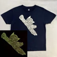 【蓄光】グラニフ 鉄腕アトム コラボ メカニック Tシャツ ネイビー S