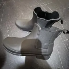 HUNTER ブラック サイドゴア レインシューズ