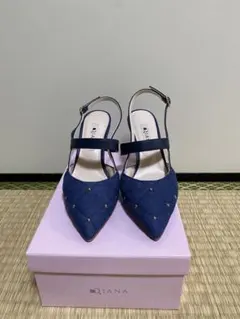 DIANA キルティング バックストラップオープンパンプス 23cm デニム