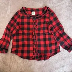 baby GAP 赤黒チェックシャツ 18-24ヶ月