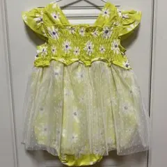 ブリーズ　花柄イエローチュニックドレス 80