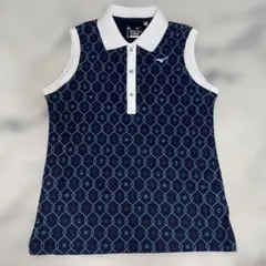 ミズノ　レディース ノースリーブ　ポロシャツ ネイビー　ゴルフウェア　M