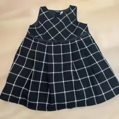 黒と白のチェック柄ワンピース