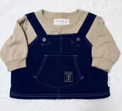 美品☆トレーナー80 重ね着風　長袖　レイヤード