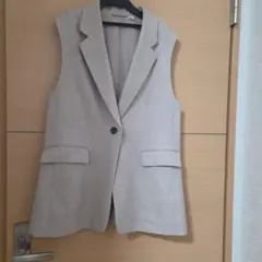 GU ベージュ ノースリーブベスト XL