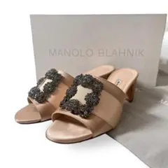 MANOLOBLAHNIK マノロブラニク ハンギシ サンダル 37 MANOLO BLAHNIK マノロブラニク サンダル ハンギシム ジュエル