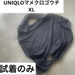 UNIQLO シアーハイネック　ロングシャツ　ブラック　長袖カットソー　黒　XL