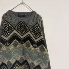 美品！イチ推しの私服〓Vintage総柄ニット〓