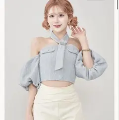 Darich ホルターネックオフショルツイードトップス(pink) | Mercari