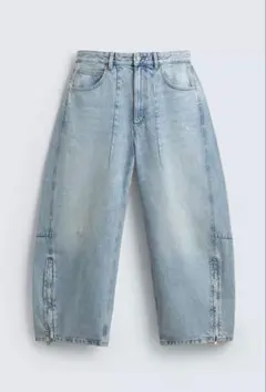 ZARA ヴィンテージウォッシュバギーフィットデニムパンツ - メルカリ