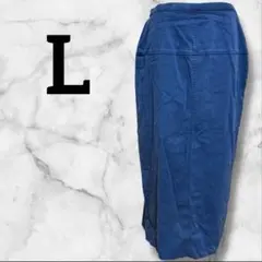 エコロジーリラックス ストレッチスカート ブルー Lサイズ