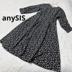 anySiS 花柄 七分袖 ロングワンピース オンワード樫山