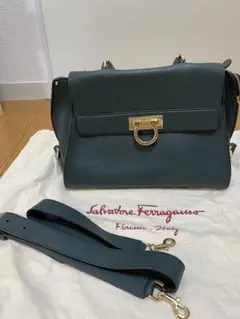 美品【Salvatore Ferragamo】袋有取外可ショルダー付ハンドバッグ