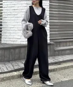 willow スラブ裏毛 裾ドロスト オールインワン SIZE M - メルカリ