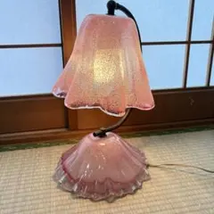 D-2 HOYAクリスタル テーブルランプ「花あかり」ピンク チューリップ 