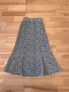 花柄 ロングスカート ヘザー