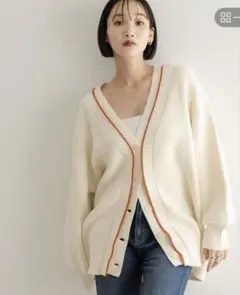 LOWRYS FARM 7GハイショクVカーディガン　アイボリー