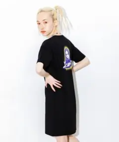 xgirl 半袖ワンピース 黒 夏服　バックプリント