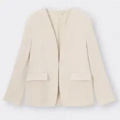 【新品】GU 《M size》ウォッシャブル ノーカラージャケットZ