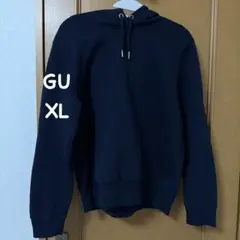 GU ネイビー フード付き パーカー XL ネイビー