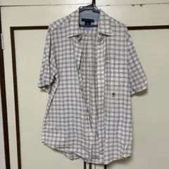 TOMMY HILFIGER 半袖チェックシャツ Lサイズ