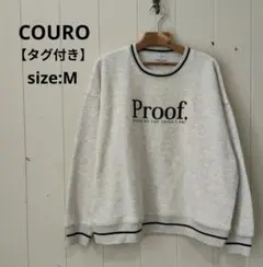 COURO タグ付き 裏起毛 トレーナー スウェット メンズ 杢グレー M