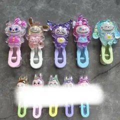 ラブブらぶぶ Labubu 前髪クリップヘアピン ヘアクリップ5個セット7cm