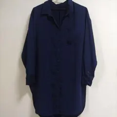 earth music＆ecology シャツワンピース ネイビー 長袖
