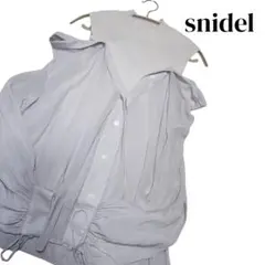 snidel　スナイデル 　デザインシャツレイヤードニットトップス