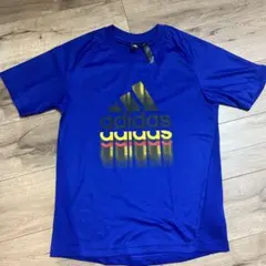 美品　アディダスadidas Tシャツ　150 ブルーのサムネイル