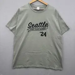 US古着 Hanes パイク・プレース・マーケット24 プリント Tシャツのサムネイル