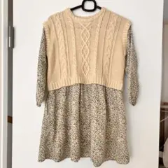 美品！グリーンレーベル　花柄ワンピース セーター付き