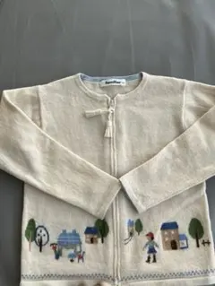 ファミリア　白ジップカーディガン120センチ