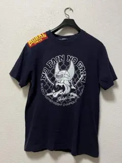 モブスタイル×齊藤裕　半袖Tシャツ　/M　ダークネイビー　ロゴプリント　格闘技