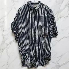 GLOBE TROTTER　グローブトロッター　レーヨン　半袖シャツ　ストライプ