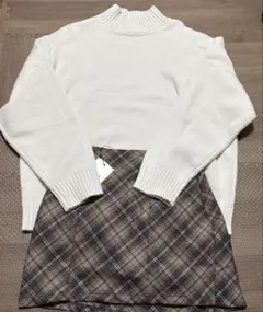 UNIQLOニット×GRLチェック柄ミニスカート