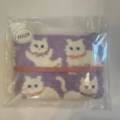 【美品】ラブラリー フェイラー モフモフネコチャン ティッシュポーチ パープル