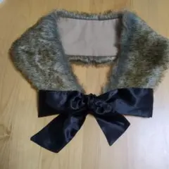 earthmusic&ecology グレー ファー マフラー